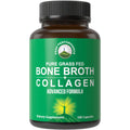 Peak Performance Bone Broth Collagen Capsules - 180 Pills of Grass Fed Bone Broth Collagen Protein Peptides - Contains All 3 Types 1, 2, and 3 - Pure Pasture