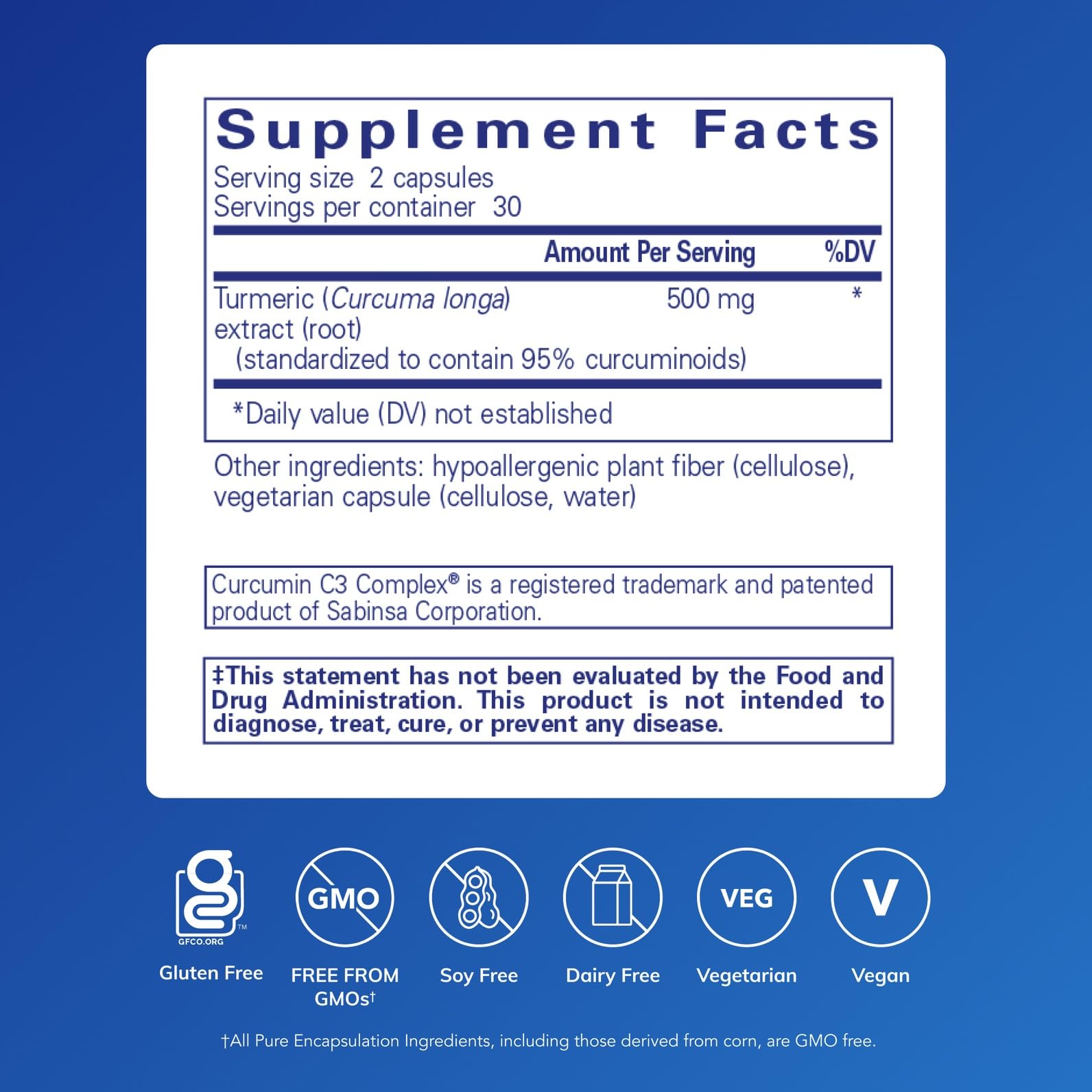 Pure Encapsulations Curcumin - 500 mg - Supports Joint Health & Liver Health - Curcuma Longa Capsule