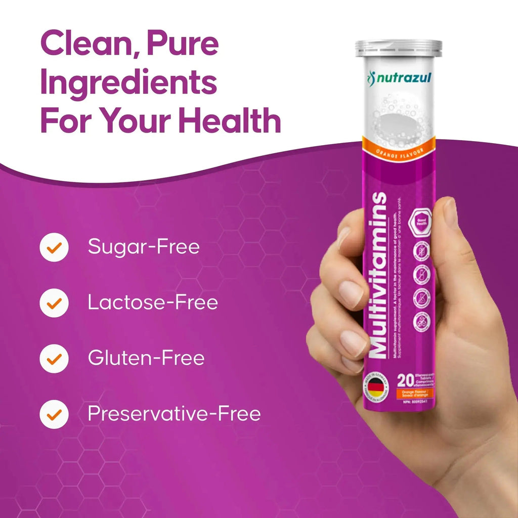 nutrazul Multivitamin Effervescent Tablets, Supplement for Daily Wellness & 9 Essential Vitamins, Contains Vitamin with Vitamin C & B Complex nutrazul Au supplements