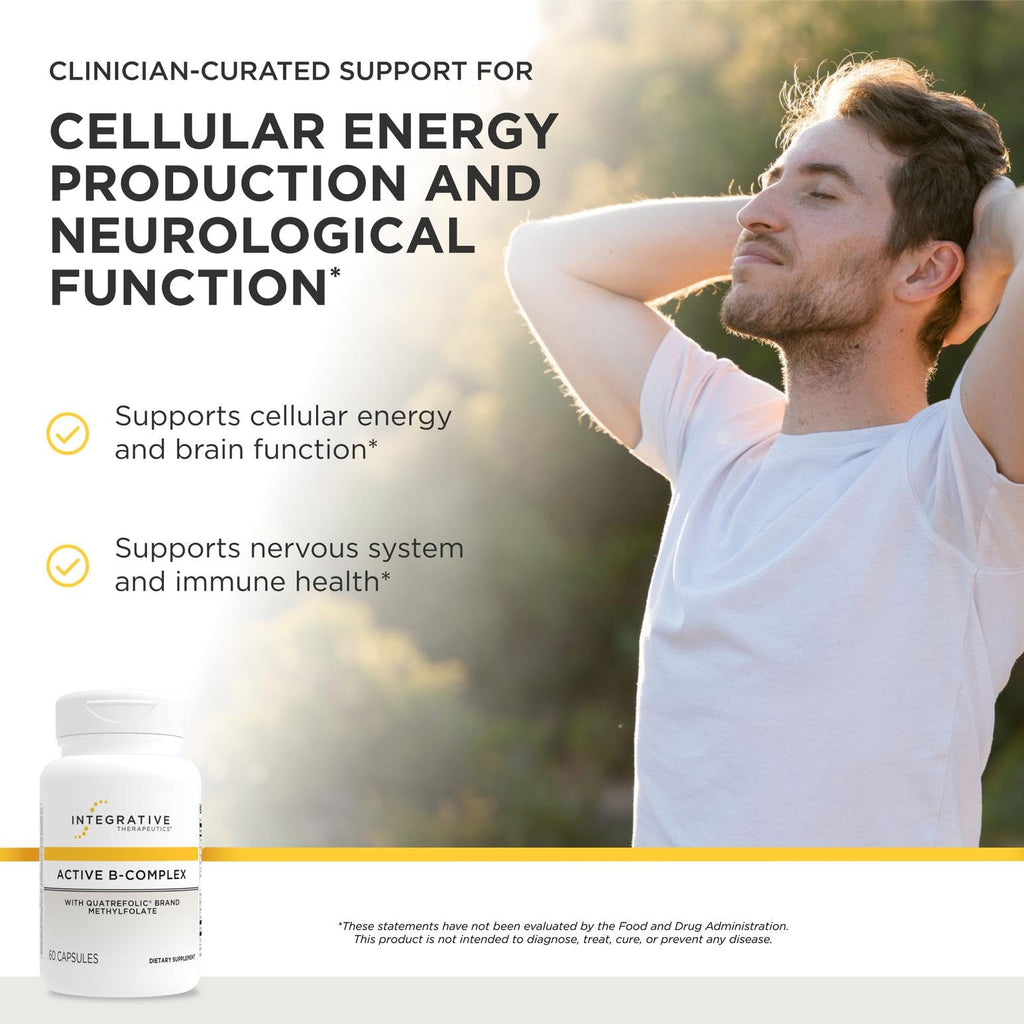 Integrative Therapeutics Active B-Complex - with Choline and Methylfolate - Cellular Energy, Immune Function & Heart Health Support with Vitamins B2, B6 & B12