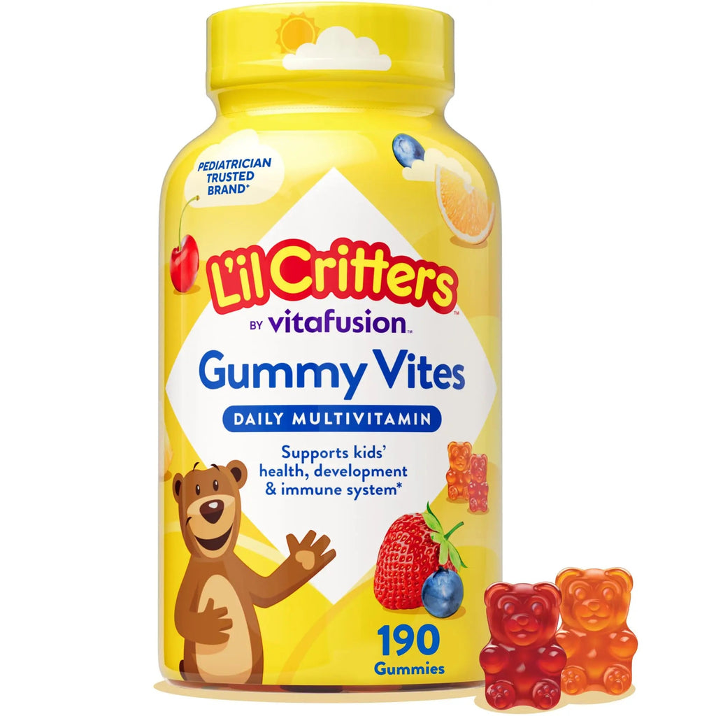 L'il Critters Gummy Vites Daily Kids Multivitamins Assorted Fruit Flavors for Ages 2+ Toddlers & Kids, Gummy Vitamin with Vitamin C and D Lil Critters Au supplements