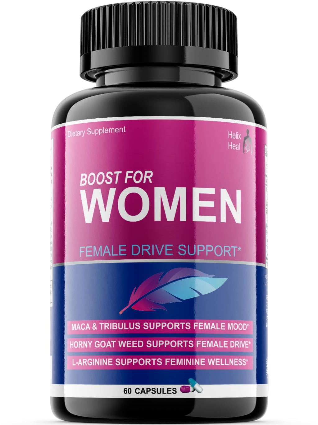 Helix Heal Libido Booster for Women Fast Acting with Horny Goat Weed - Female Desire Pills with Maca Root, Tribulus Terrestris, Ginseng and Hornygoatweed Women - Hormone Balance, Made in USA (60 ct) Helix Heal Au supplements