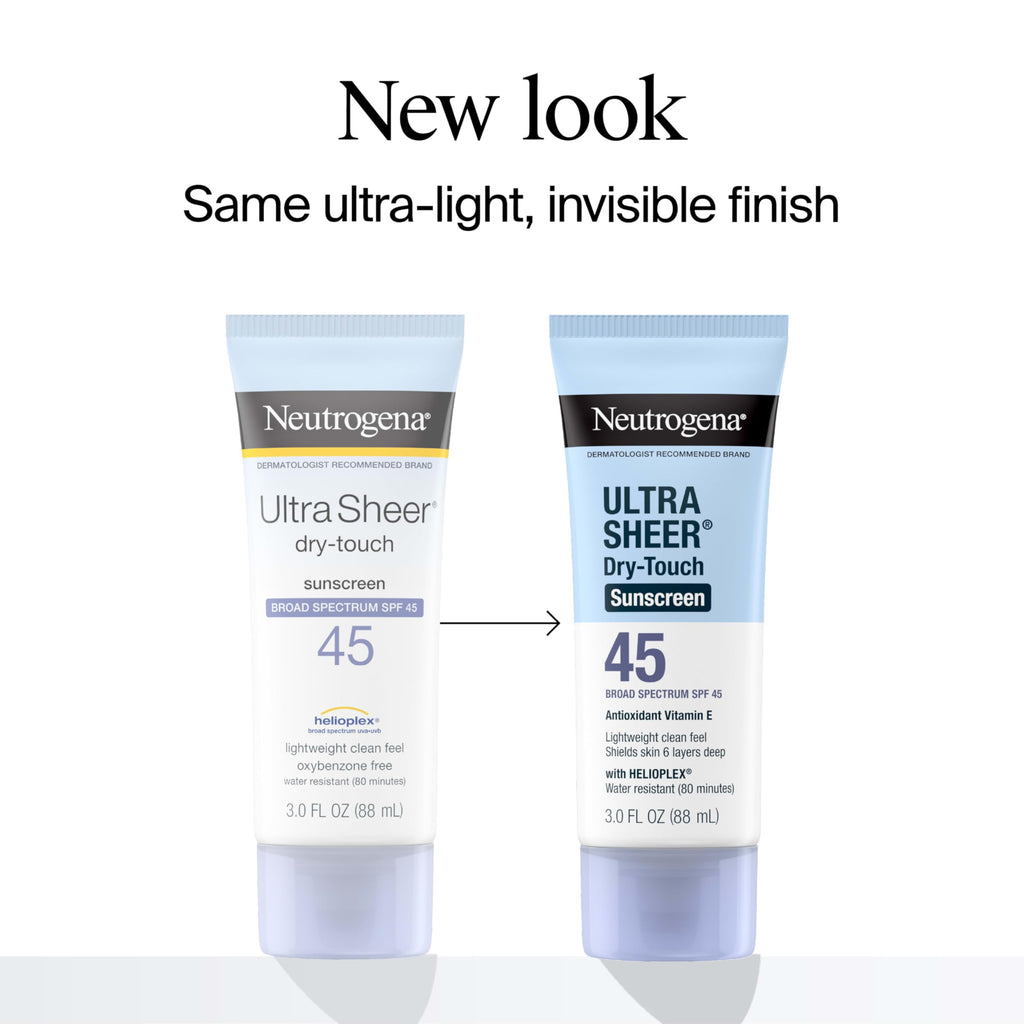 Neutrogena Ultra Sheer Dry-Touch Sunscreen For Face & Body, SPF 45 Broad Spectrum UVA/UVB Protection