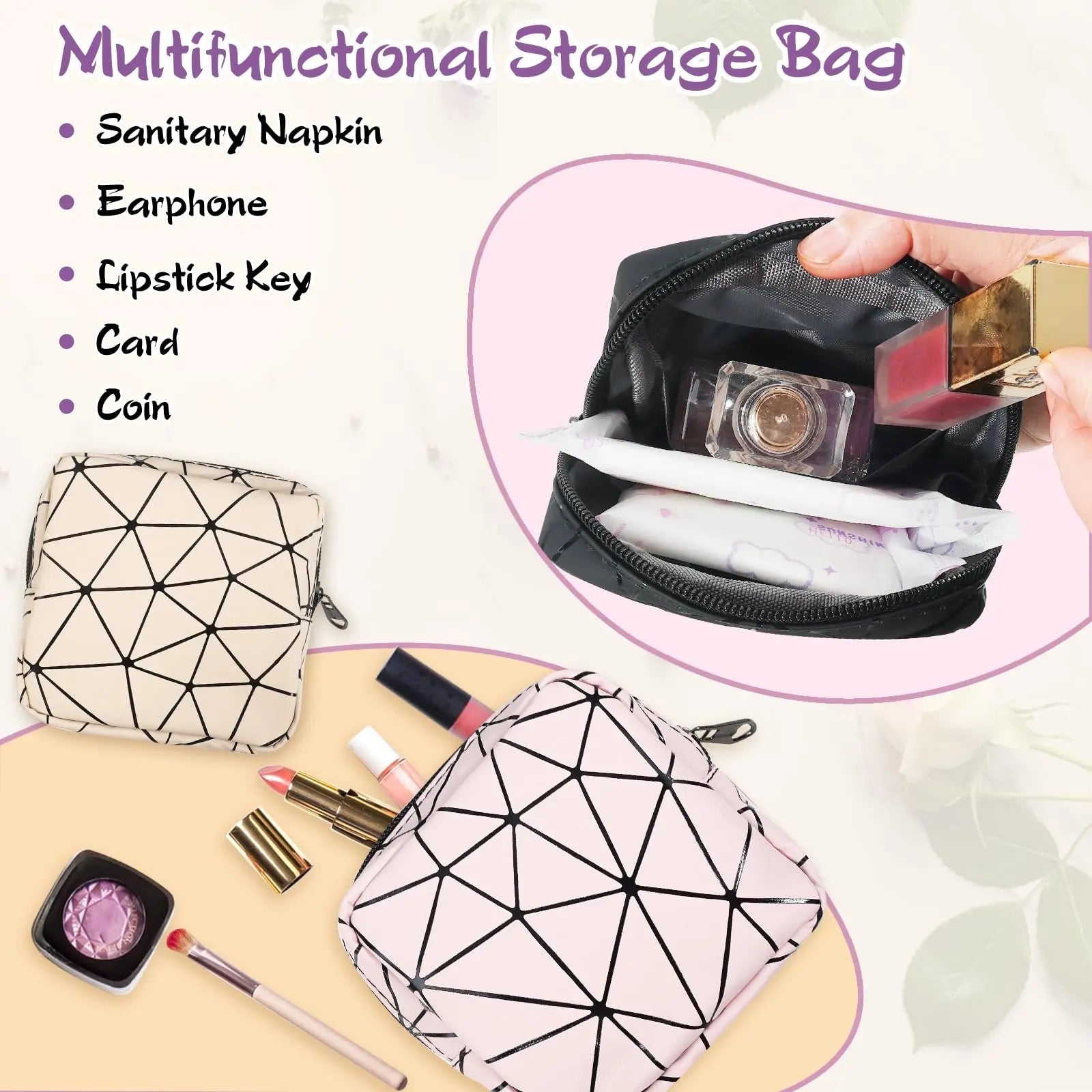 Yazabai Sanitary Napkin Storage Bag Pouch 4PCS Pads and Tampons Bags Pouches Portable Yazabai Au supplements