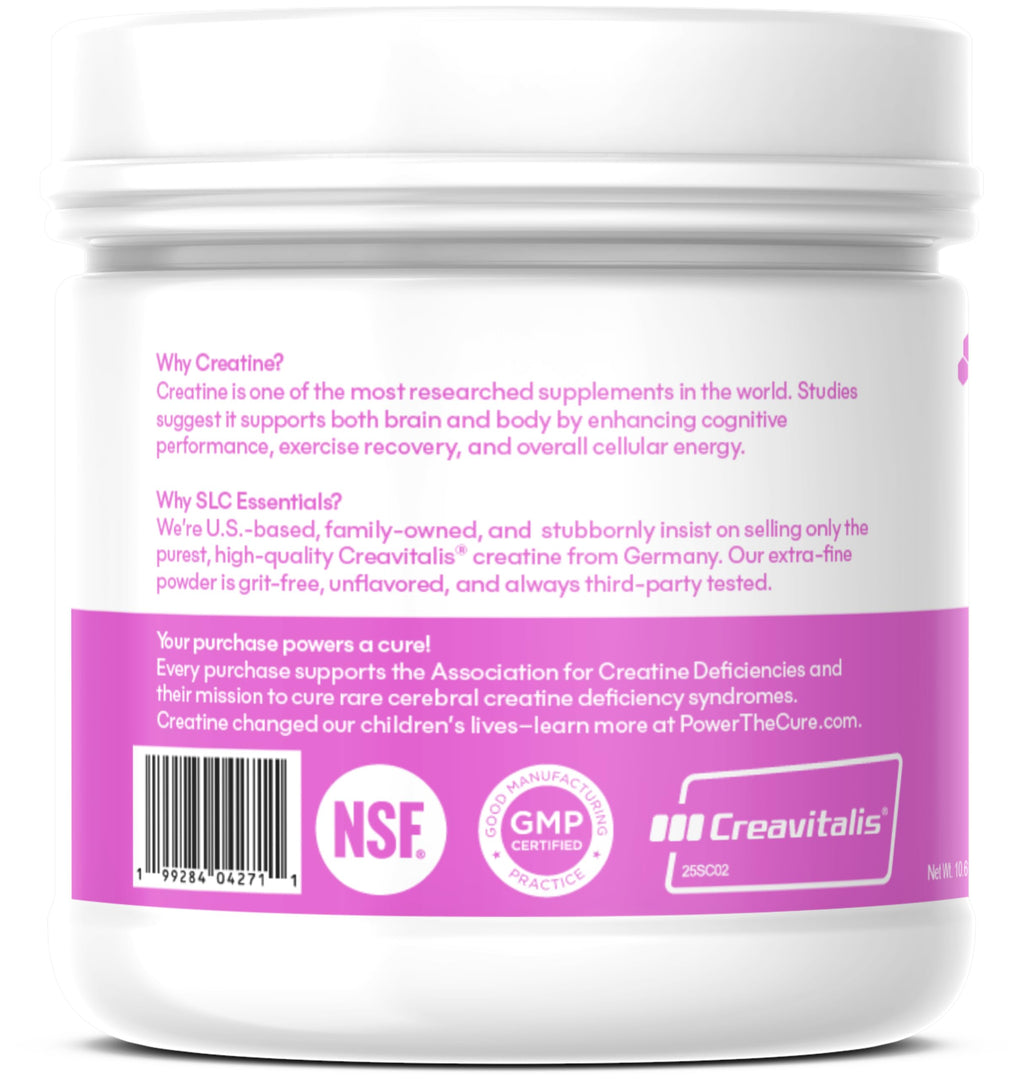 SLC Essentials Creatine Monohydrate Powder | 100% Pure Micronized Creavitalis® | German-Made | Unflavored, No Fillers | Supports Muscle Strength, Recovery, & Cognitive Energy | 5g Servings SLC Essentials Au supplements