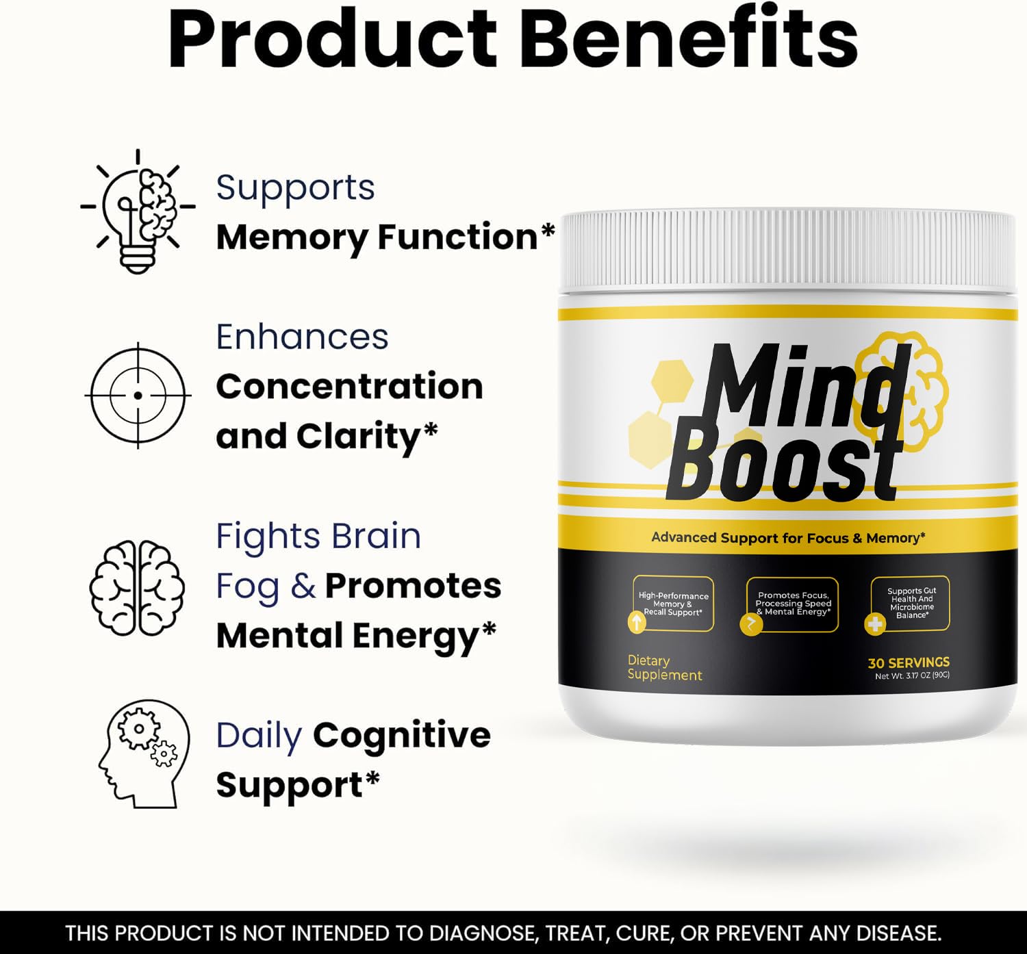 MindBoost Powder - Official Mind Boost Day Supplement, Advanced Nootropic, Premium Formula, Natural Vitamins for Wellness - 1 Bottle for 1 Month VIVALIS Au supplements