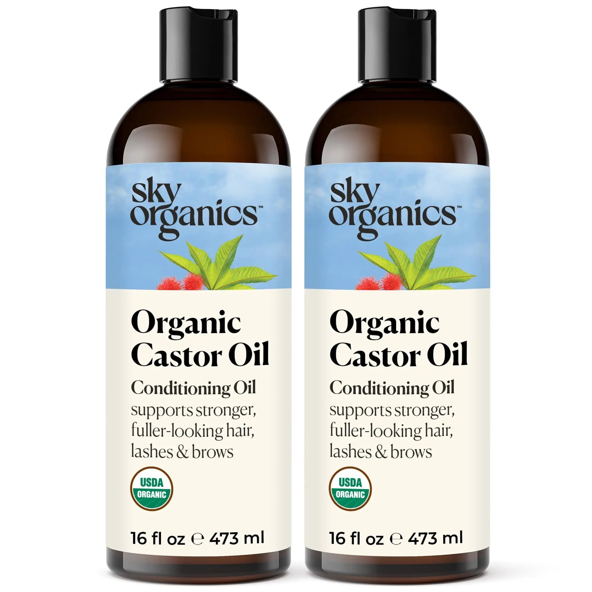 Sky Organics Castor Oil (2x16oz) USDA Organic Cold-Pressed Unrefined100% Pure Sky Organics Au supplements