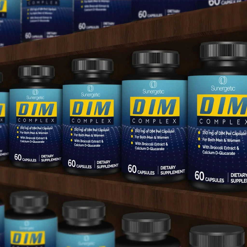 Premium DIM Supplement–Includes 150mg DIM (diindolylmethane), Broccoli, Calcium D Sunergetic Au supplements