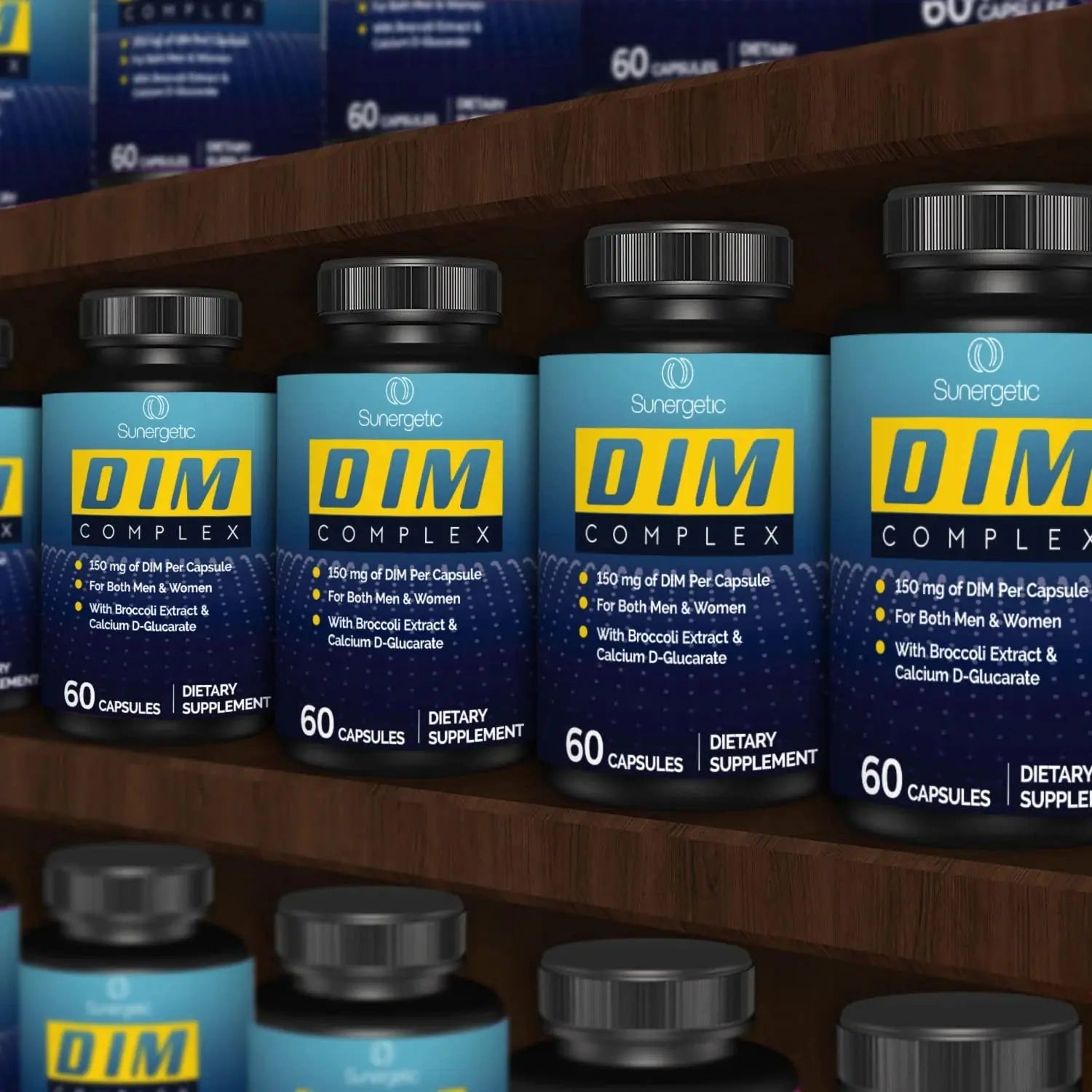 Premium DIM Supplement–Includes 150mg DIM (diindolylmethane), Broccoli, Calcium D Sunergetic Au supplements