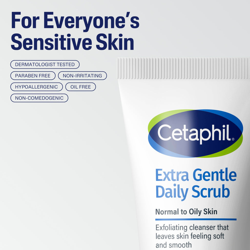 Cetaphil Exfoliating Face Wash, Extra Gentle Daily Face Scrub, Gently Exfoliates & Cleanses
