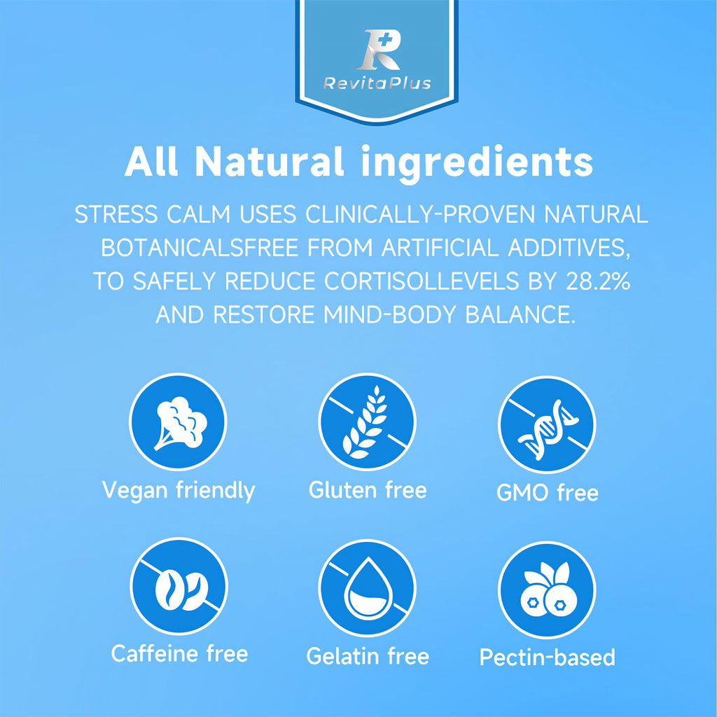 RevitaPlus 8-in-1 Ashwagandha Supplements with B12 B6 Magnesium Maca Zinc Folate, Cortisol Supplements for Women and Men Supports Stress Relief, Sleep, Energy, Focus(90 Capsules) RevitaPlus Au supplements