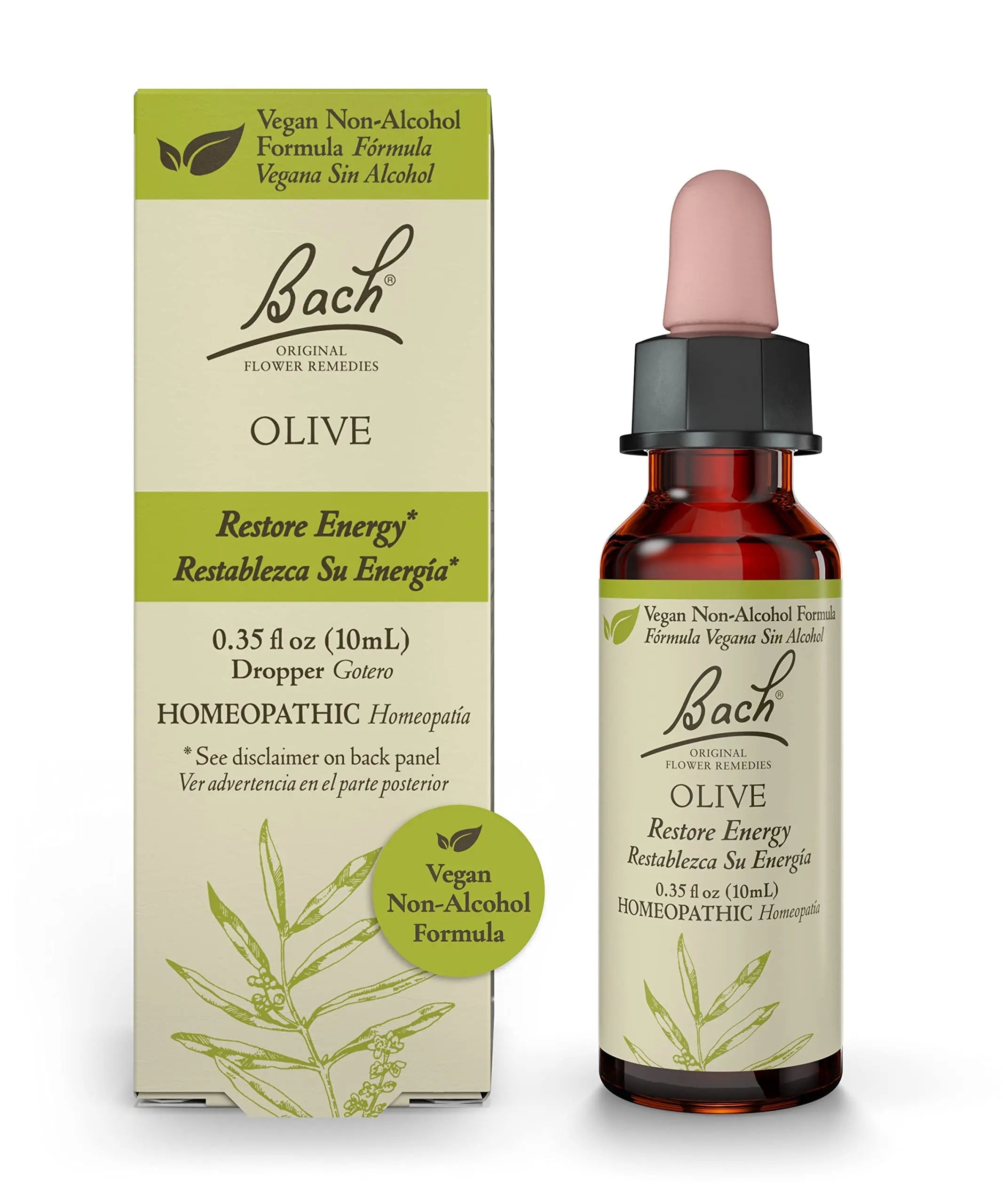 Bach Original Flower Remedies, Olive for Energy (Non-Alcohol Formula), Natural Homeopathic Flower Bach Au supplements