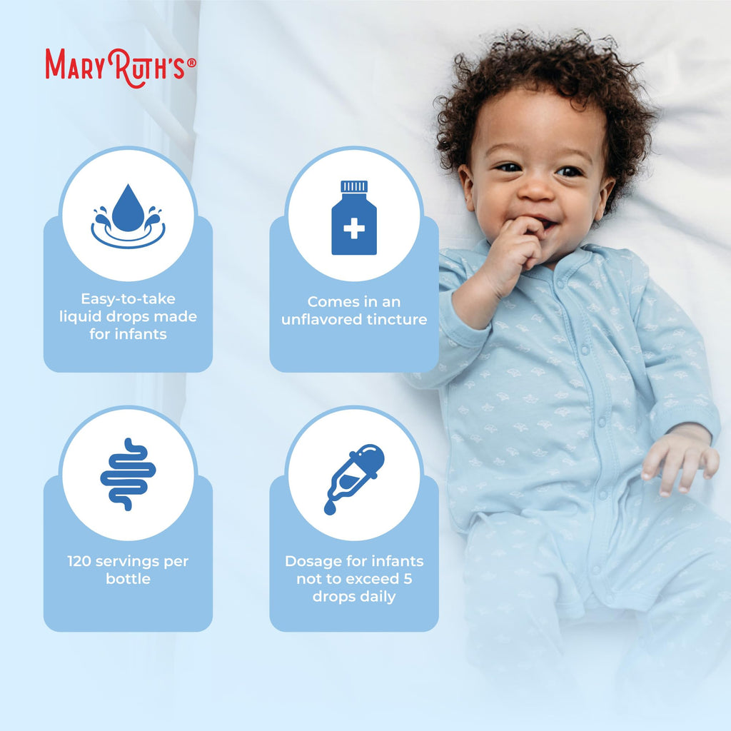 MaryRuth Organics USDA Organic Infant Liquid Probiotic Drops | Baby Essentials | Probiotics for Infants | Baby Probiotic Drops