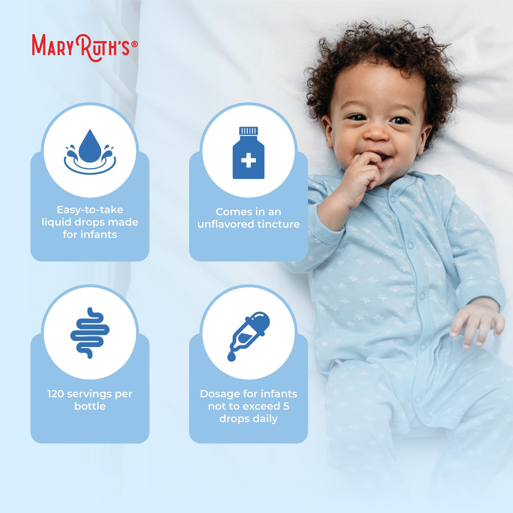 MaryRuth Organics USDA Organic Infant Liquid Probiotic Drops | Baby Essentials | Probiotics for Infants | Baby Probiotic Drops