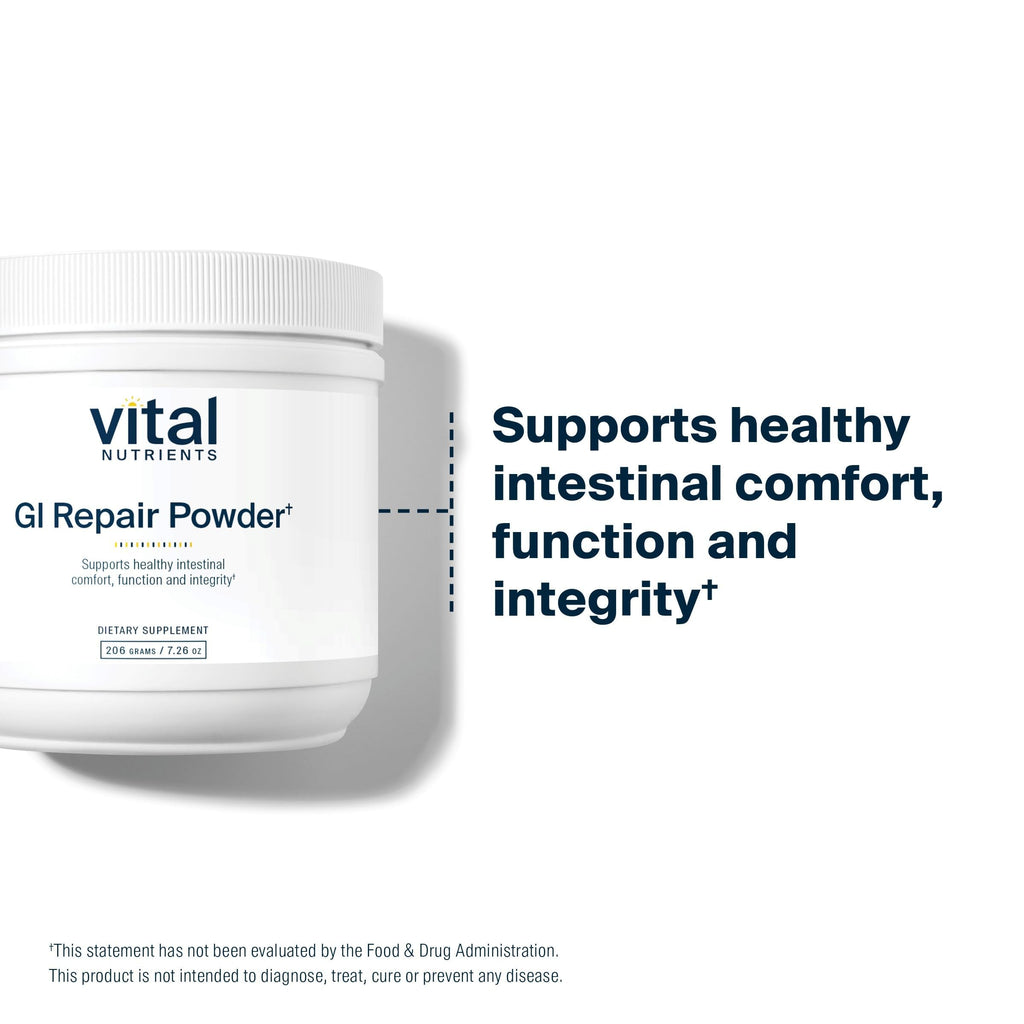 Vital Nutrients GI Repair Powder - Leaky Gut Powder with L Glutamine and Zinc - Digestive Enzyme Supplement to Support Gut Health