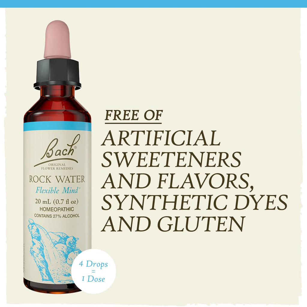 Bach Original Flower Remedies, Rock Water for Flexibility, Natural Homeopathic Flower Essence Bach Au supplements