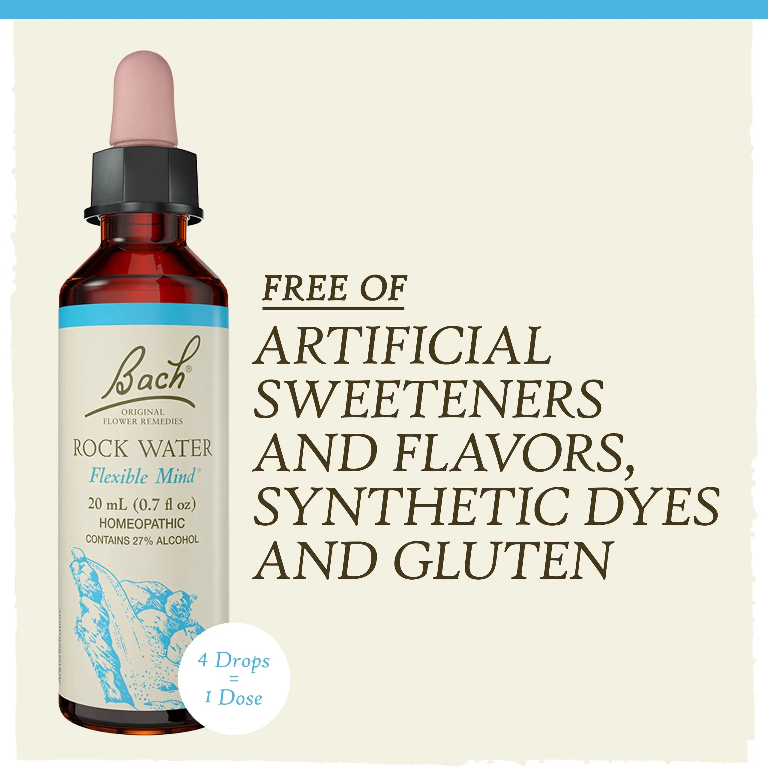 Bach Original Flower Remedies, Rock Water for Flexibility, Natural Homeopathic Flower Essence Bach Au supplements