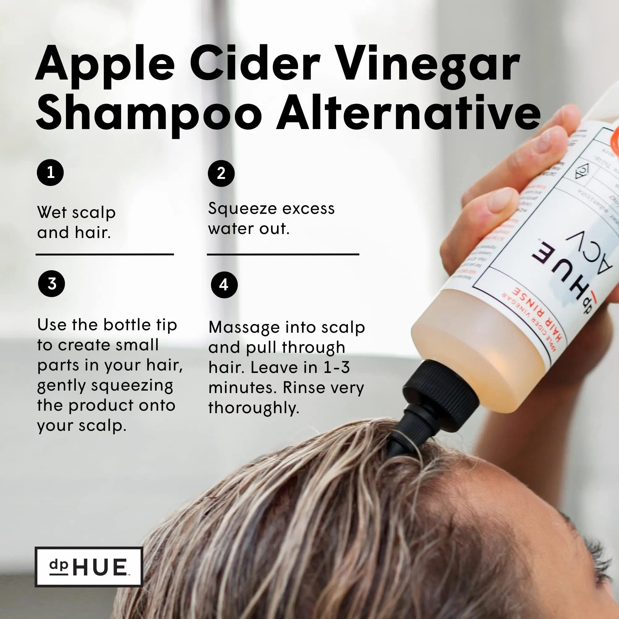 dpHUE Apple Cider Vinegar Hair Rinse, 20 oz - Shampoo Alternative & Scalp Cleanser dpHUE Au supplements
