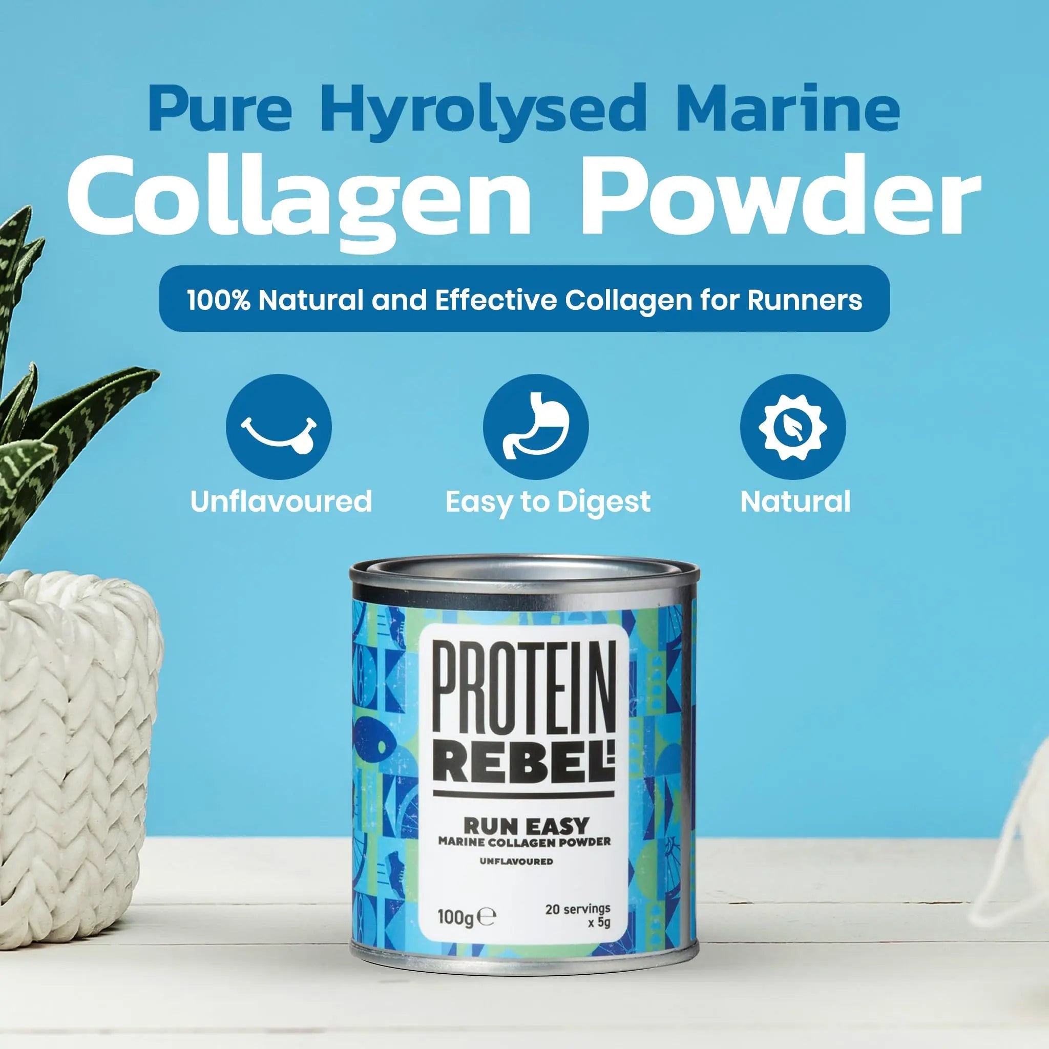 Protein Rebel - Run Easy Marine Collagen Powder for Running, Joint Support - Unflavoured Powder Collagen Protein Rebel Au supplements
