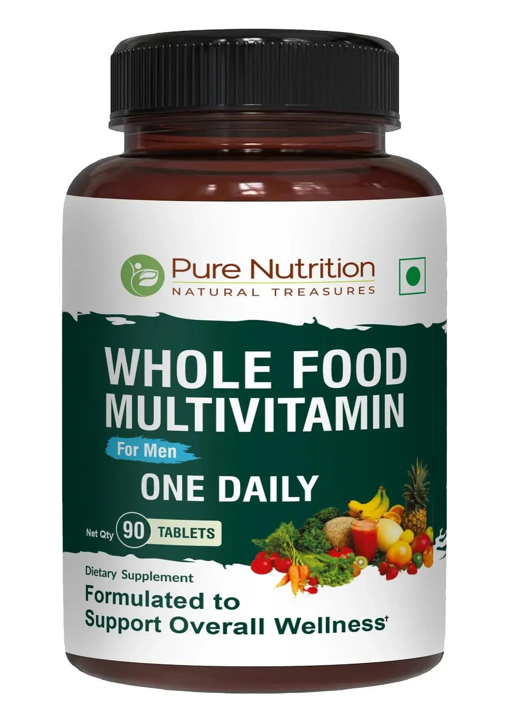 Pure Nutrition Whole Food Multivitamins for Men | 90 Tabs | One-A-Day | 100% RDA | 24 Natural Vitamins and Minerals | PURE NUTRITION NATURAL TREASURES Au supplements
