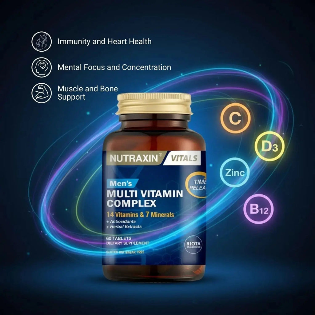 Nutraxin Men's Multivitamin & Mineral Complex, 60 Tablets Nutraxin Au supplements