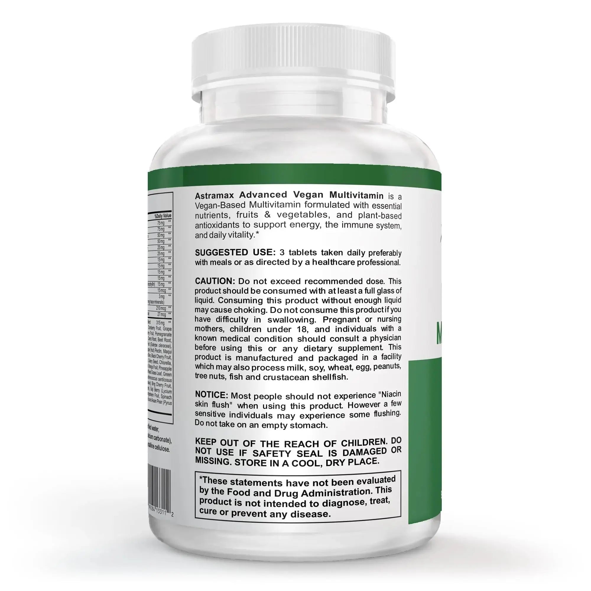 Astramax Advanced Vegan Multivitamin | Whole Food-Based Vitamin & Mineral Complex with 26 Nutrients, B12, D3, Probiotics & 42 Superfoods | Astramax Au supplements