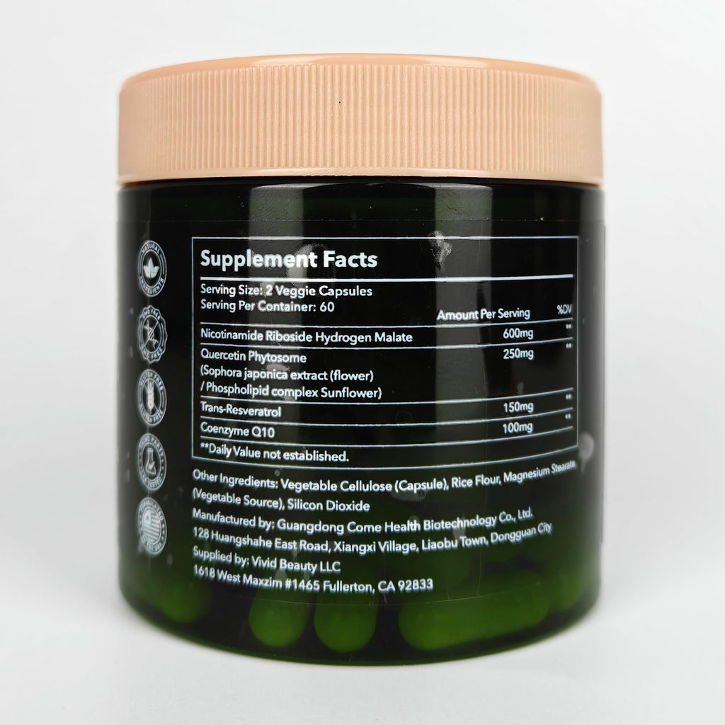 ZenUP NAD+ Supplement | 1100mg Liposomal Nicotinamide Riboside with Resveratrol & Quercetin | Anti-Aging, Cellular Energy, Mental Focus | 120 Caps ZenUP Au supplements