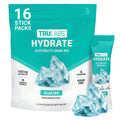 TRULABS Hydrate Electrolyte Drink Mix – Glacier Flavor, Sugar-Free Hydration Packets with 1422 mg Electrolytes & 19 Vitamins & Minerals, Monk Fruit Sweetened, On-the-Go Sticks (16 Count)