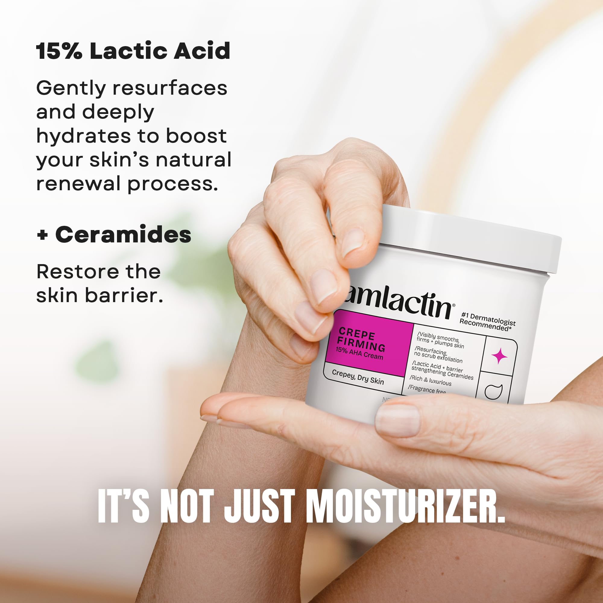 AmLactin Crepe Firming Cream - Therapeutic Skin Tightening Cream for Body – No-Scrub Exfoliator and Moisturizer
