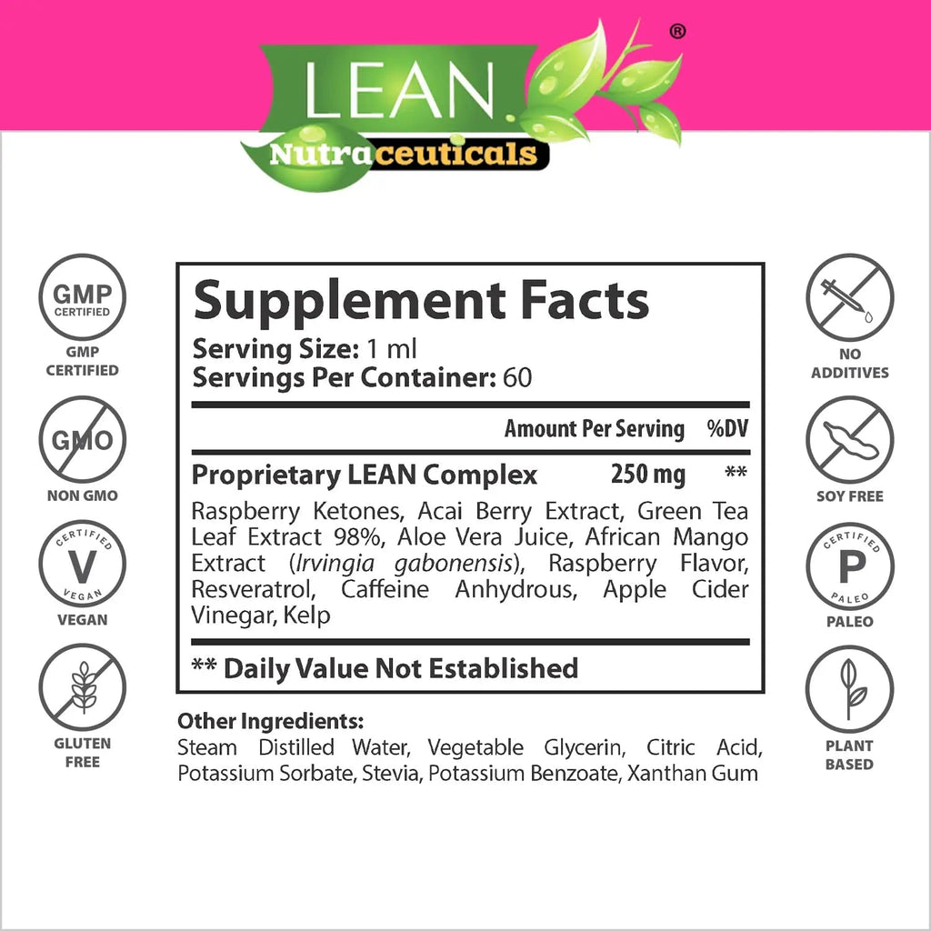 Weight Loss Perfect Keto Raspberry Ketone Drops, Appetite Suppressant Fat Burner LEAN Nutraceuticals Au supplements