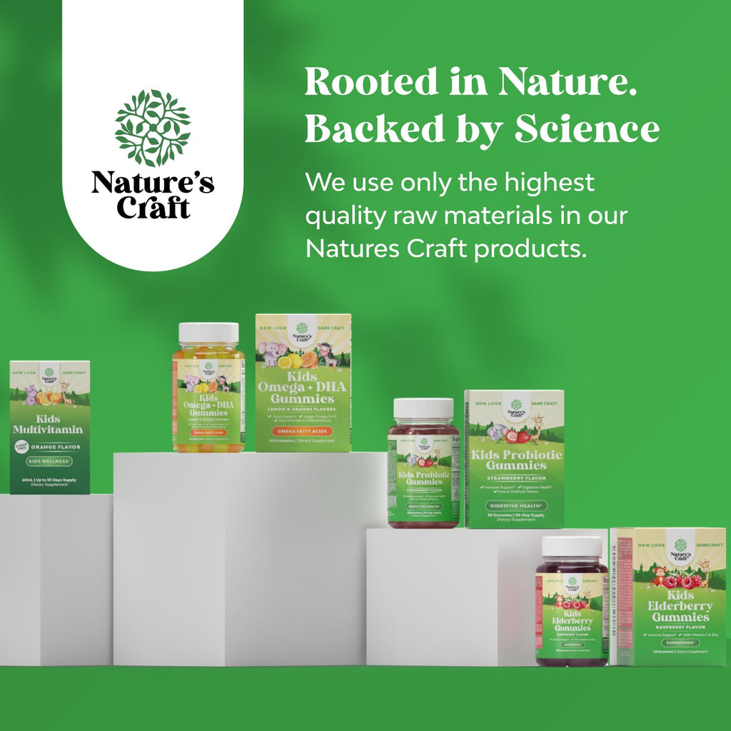 Natures Craft High Prebiotic Fiber Gummies for Kids - Dietary Fiber Supplements for Digestion & Constipation - Chicory Root Kids Immune Gummies - Non-GMO