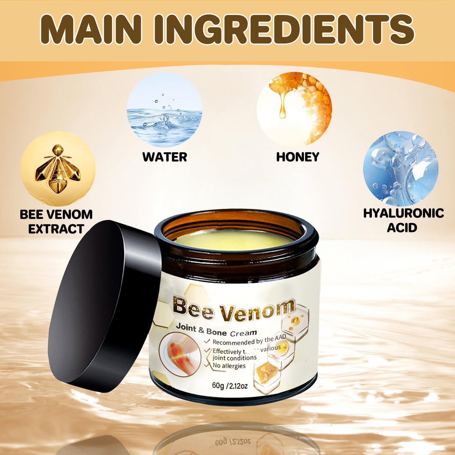ArthroEase Bee Venom Arthritis Cream, Joint & Muscle Soothing Bee Venom Cream, Professional Bee Venom Joint Cream, Bee Venom Joint Gel - Specially for for Back, Neck, Hands, Knee (2 Bottle) Lmoy Au supplements