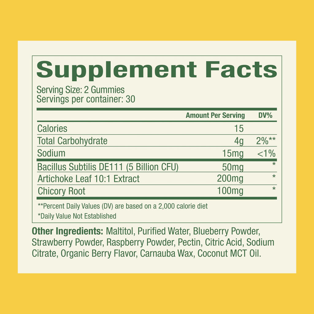 Plant People WonderBiome 2-in-1 Prebiotic + Probiotic Gummies – Zero-Sugar Vegan Digestive Health & Bloating Relief – 5 Billion CFU Bacillus Subtilis DE111 + Artichoke & Chicory – 60 Count Plant People Au supplements