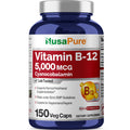 NusaPure Vitamin B12-5000 MCG 150 Veggie Capsules (Non-GMO, Vegan) - Max Strength Vitamin B12 NusaPure Au supplements