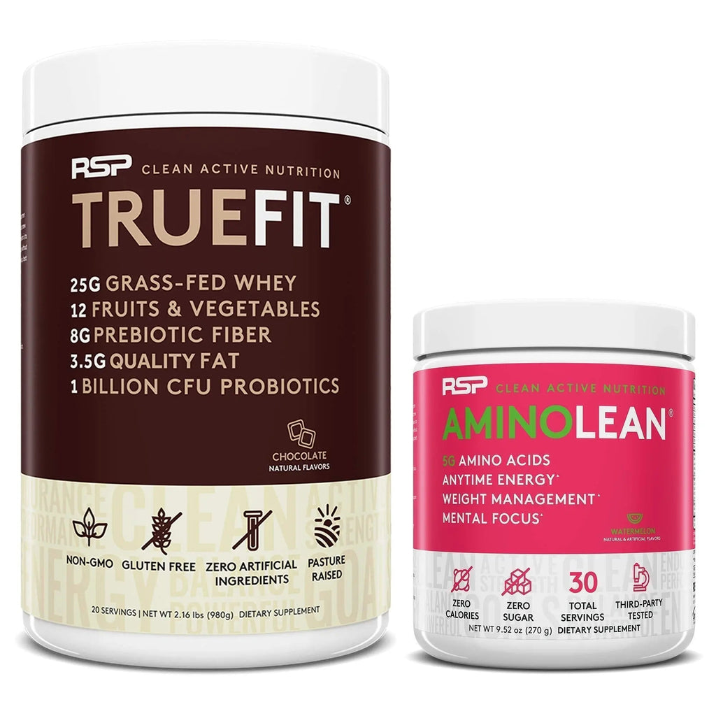 RSP NUTRITION TrueFit Protein Powder (Chocolate 2 LB) with AminoLean Pre Workout RSP NUTRITION Au supplements