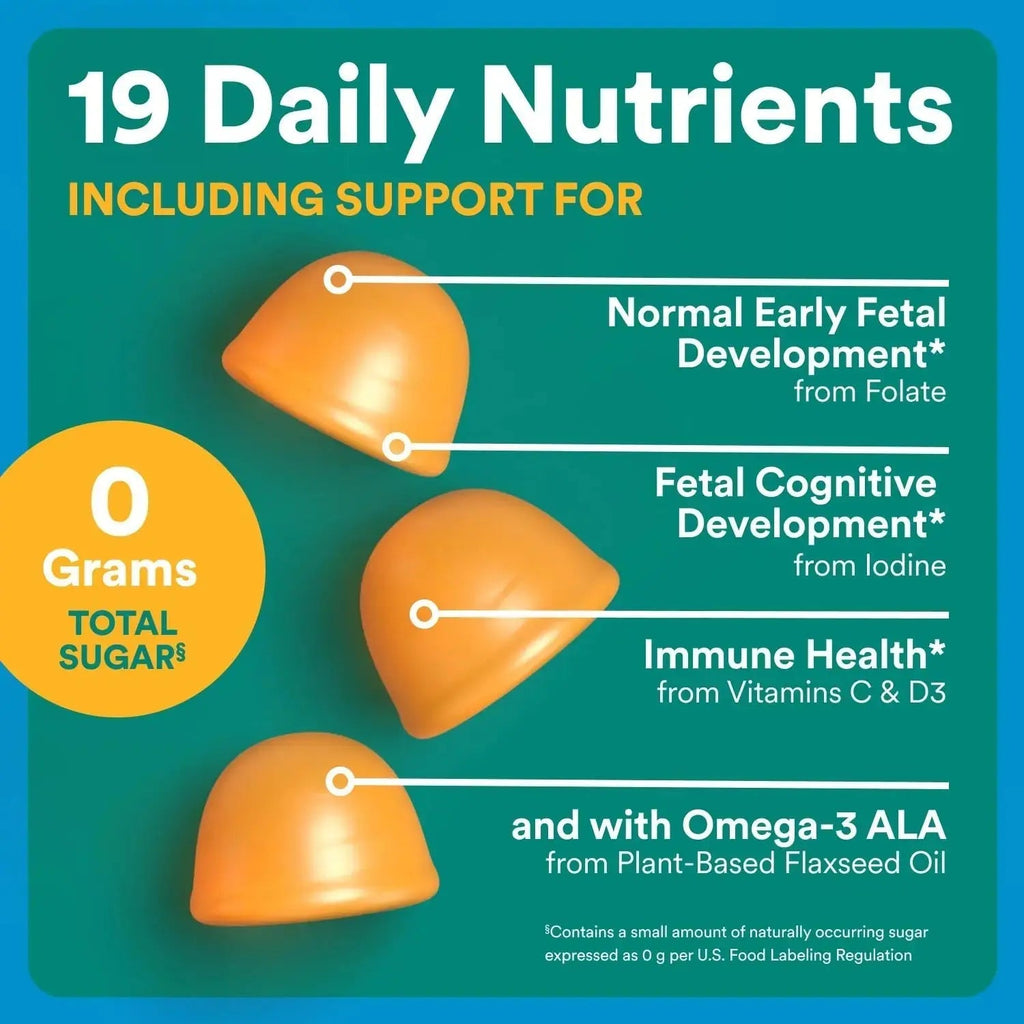 SmartyPants Zero Sugar Prenatal Multivitamin Gummies: Choline, Methylfolate, Omega 3 (ALA), Vitamin D3, C, Vitamin B12, B6, A, K, Zinc, Biotin SmartyPants Au supplements