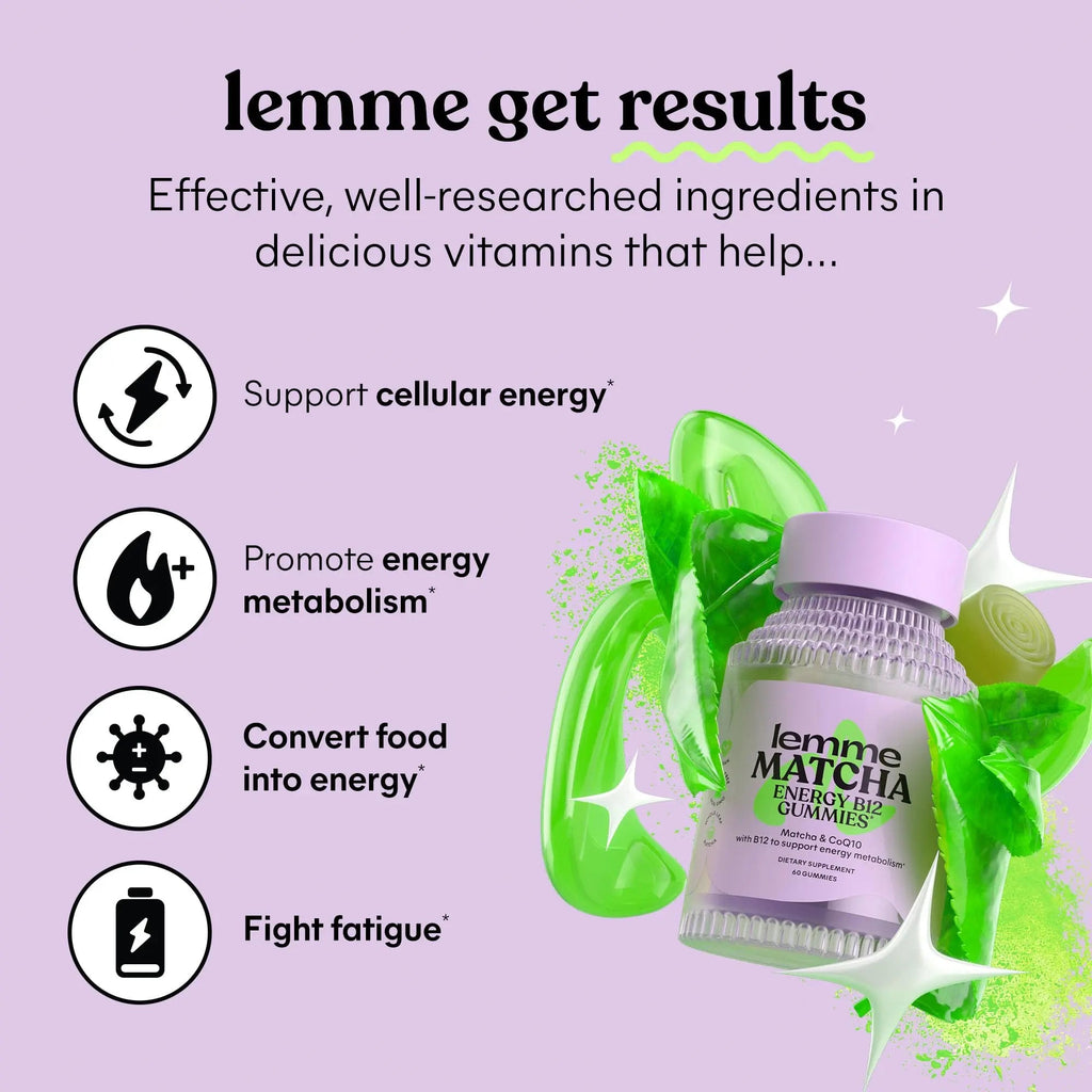 Lemme Matcha Superfood Energy Gummies with Organic Matcha Green Tea, Vitamin B12 Lemme Au supplements