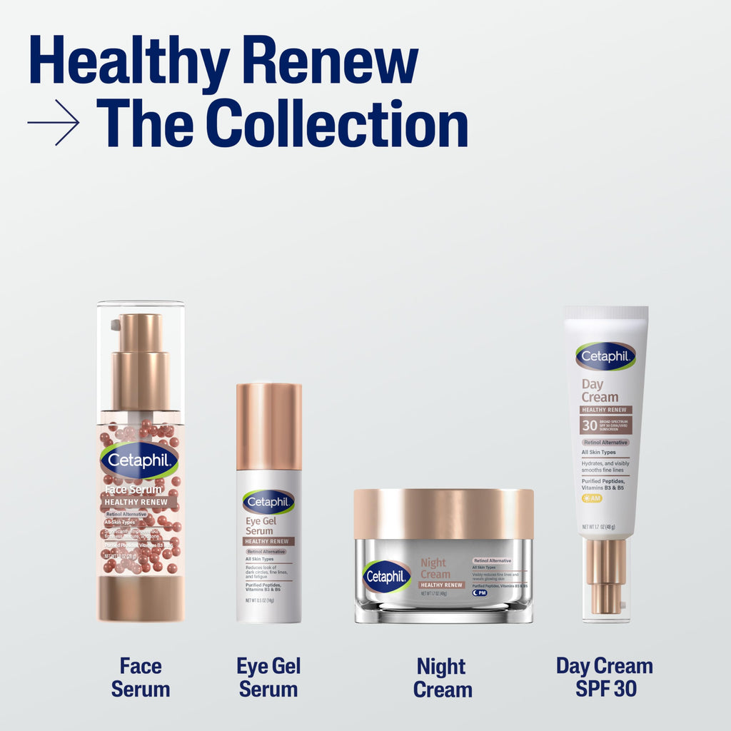 Cetaphil Healthy Renew Anti Aging Face Serum 1 Oz, Retinol Alternative Serum for Face with Niacinamide & Peptides