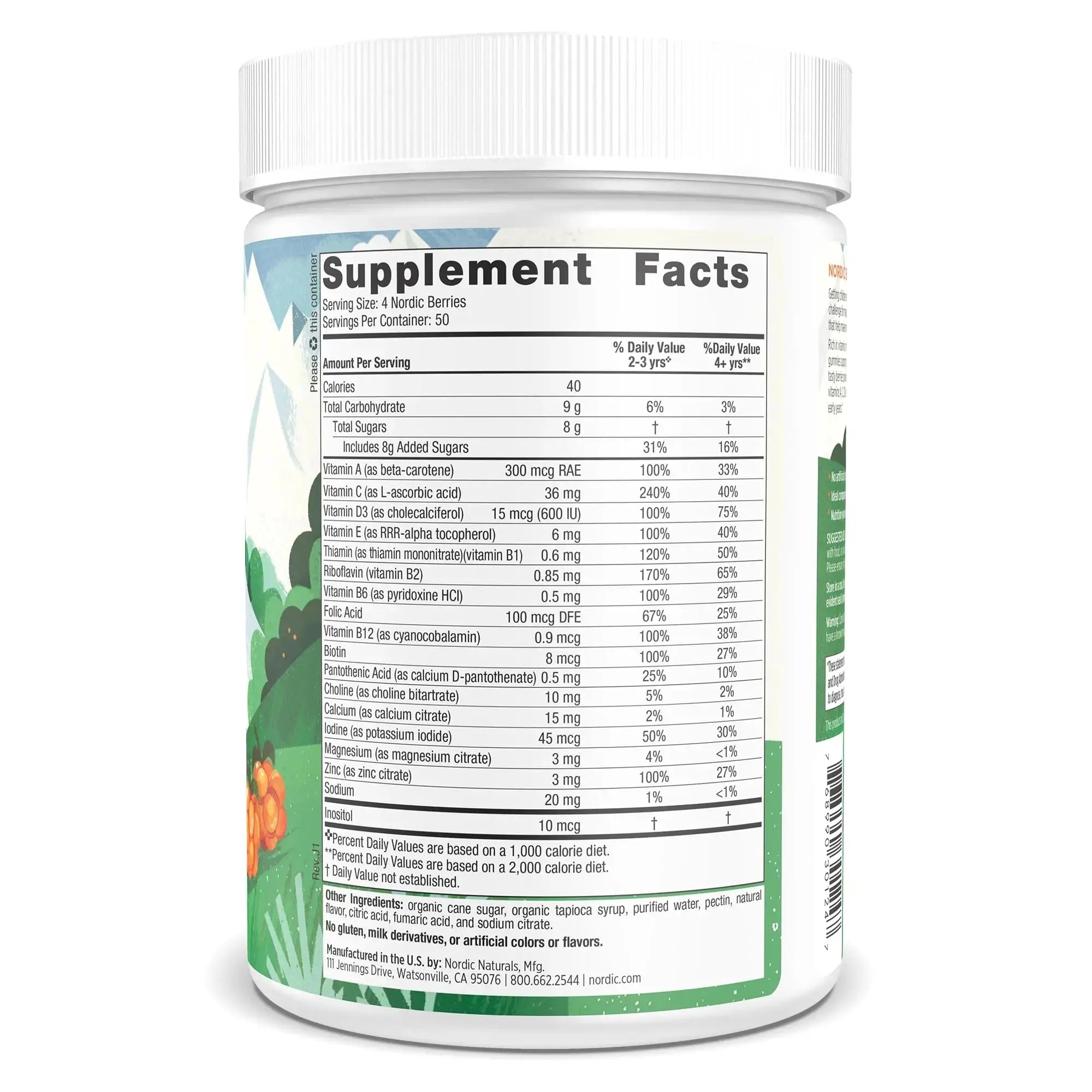Nordic Naturals Nordic Berries, Citrus - 200 Gummy Berries - Great-Tasting Multivitamin for Ages 2+ - Growth, Development Nordic Naturals Au supplements