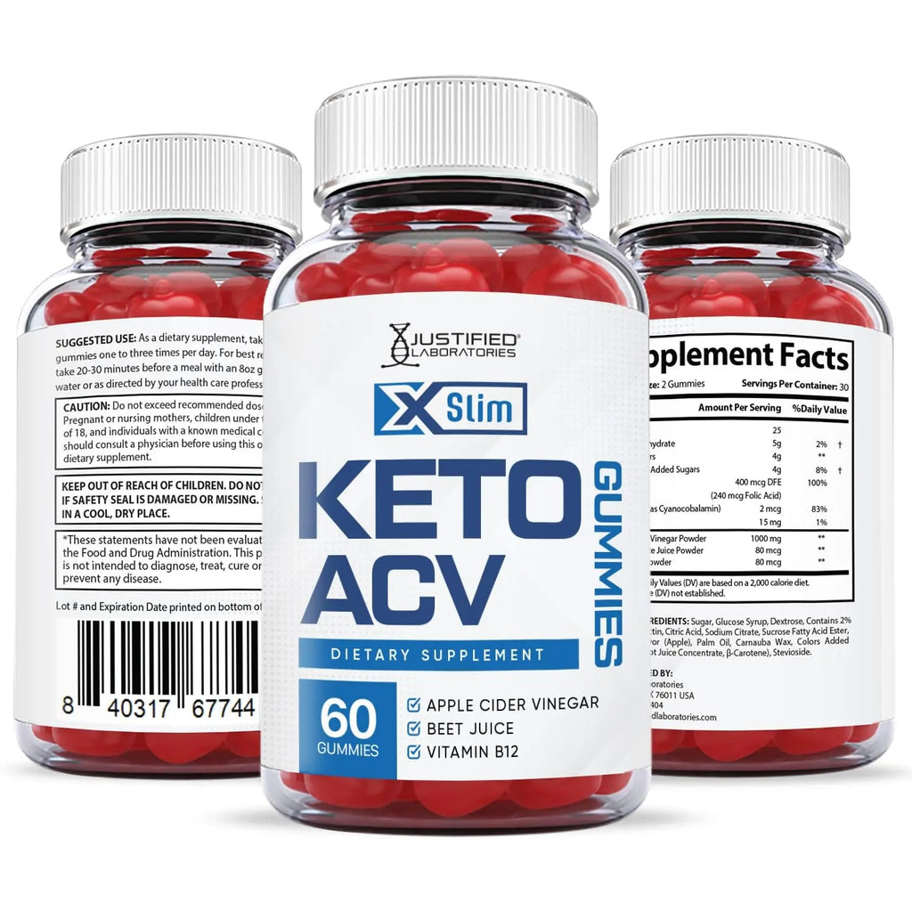 Justified Laboratories (3 Pack X Slim Keto ACV Gummies 1000MG Xslim Vegan Non GMO Justified Laboratories Au supplements