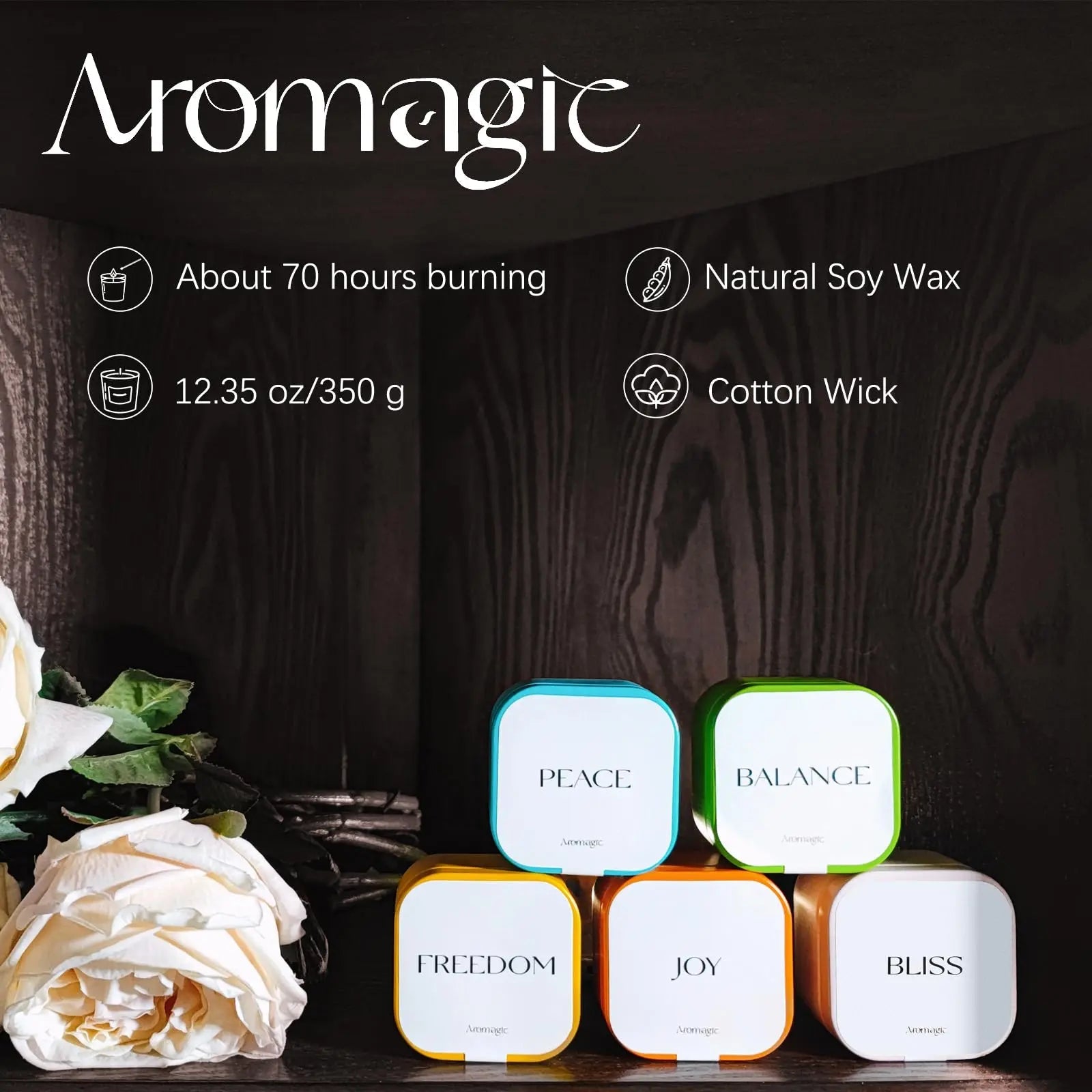 Aromagic 5 Pack Scented Candles Gift Set,Jar Candles Valentine's Day Gifts for Women aromagic Au supplements