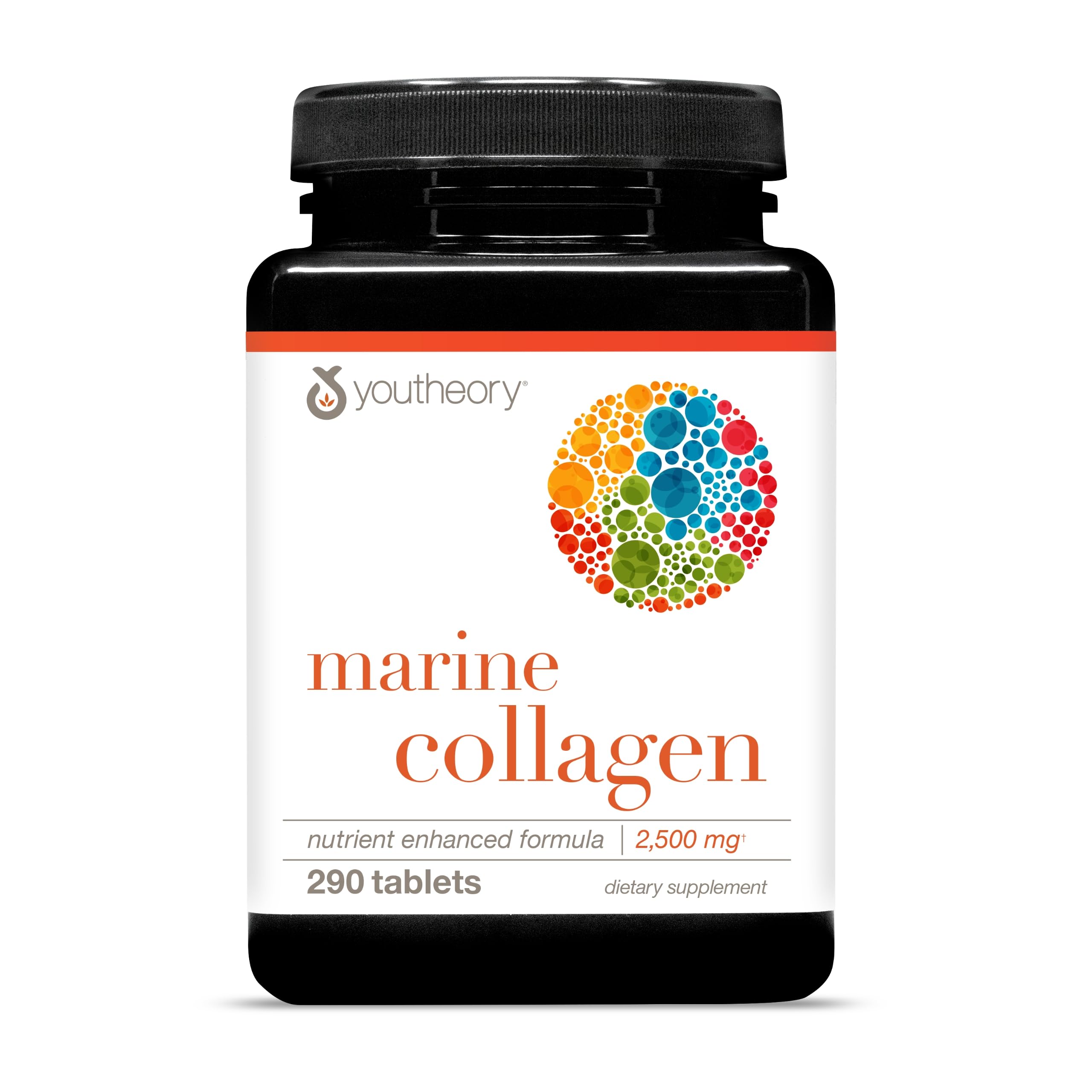 Youtheory Marine Collagen Tablets - 2,500 mg Fish-Sourced Collagen Peptides- with Vitamins A, C, E, B6 & B12 - Supports Joint & Nail Health* - Highly Absorbable - 290 Tablets (58-Day Supply) Youtheory Au supplements
