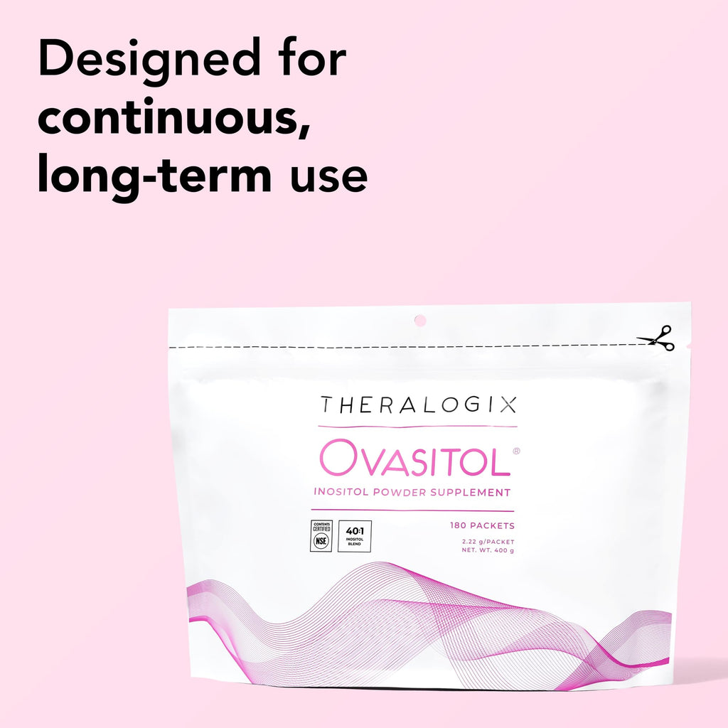 Theralogix Ovasitol Inositol Powder Packets - 90-Day Supply - Myo-Inositol & D-Chiro Inositol for Hormone Balance & Ovarian Function Support