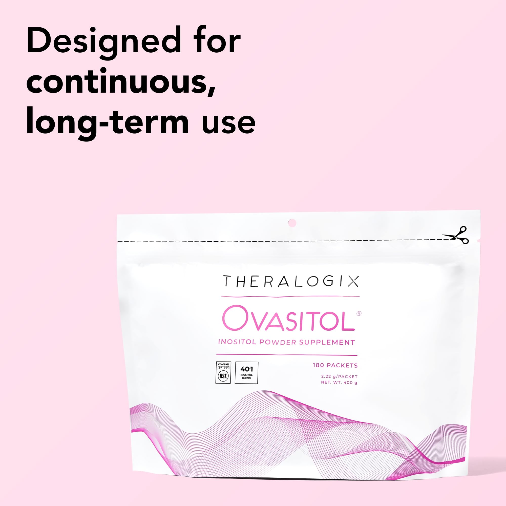 Theralogix Ovasitol Inositol Powder Packets - 90-Day Supply - Myo-Inositol & D-Chiro Inositol for Hormone Balance & Ovarian Function Support