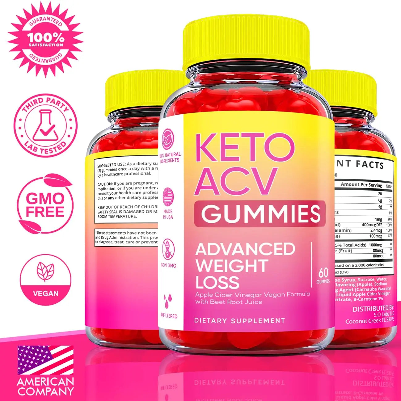 Keto ACV Gummies Advanced Weight Loss, ACV Supplement Work Fast Women Plus Men (2 Pack) S.O Labs Au supplements