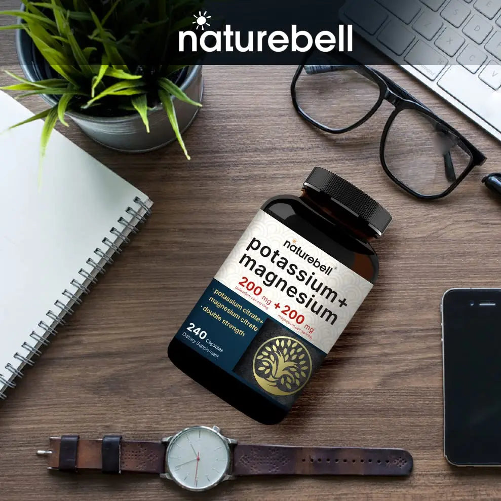 Potassium Magnesium Supplement – 200mg + | 240 Capsules Easily Absorbed Citrate NatureBell Au supplements