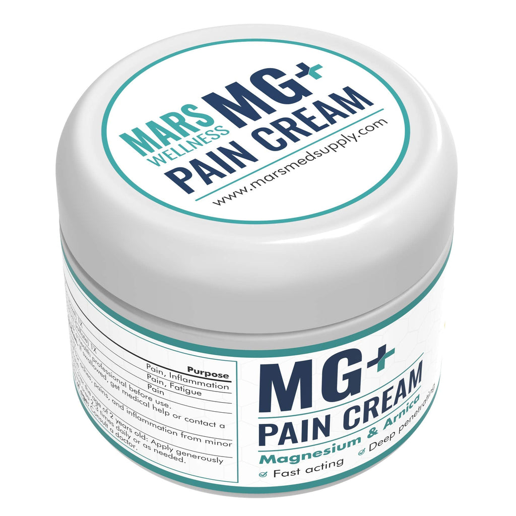 Mars Wellness MG+ Magnesium Cream Pain Relief - Extra Strength Magnesium and Arnica Cream - 4 OZ Tub - Neuropathy, Muscle Pain, and Leg Cramps Relief - 1 Pack MARS WELLNESS Au supplements