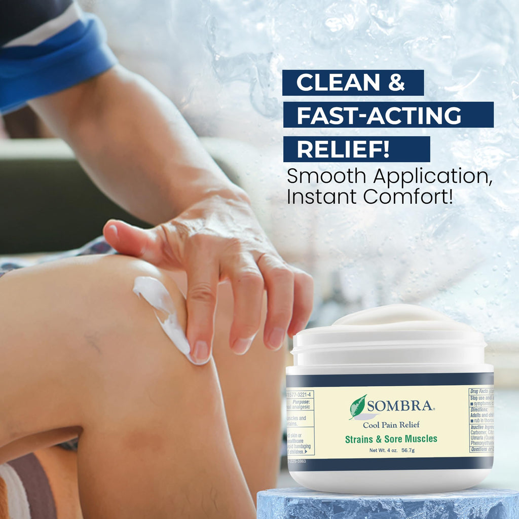 Sombra Original Cool Therapy Gel Cold Pain Relief for Swelling, Growing Pains, Soreness, Post-Workout, Vegan Formula Free of Artificial Fragrances, Dyes, NSAID, Wax, Petroleum, Alcohol - 4oz Jar Sombra Au supplements