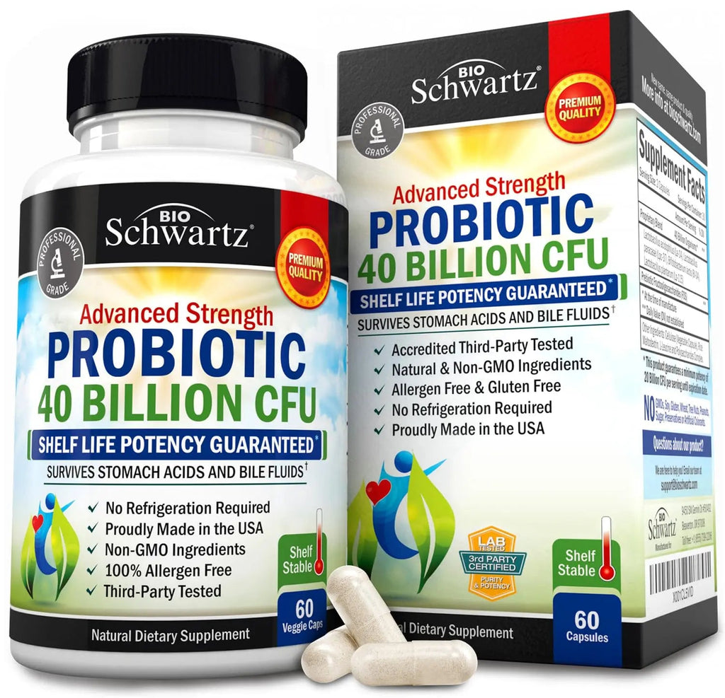 Daily Probiotic Supplement with 40 Billion CFU - Gut Health Complex with Astragalus BioSchwartz Au supplements