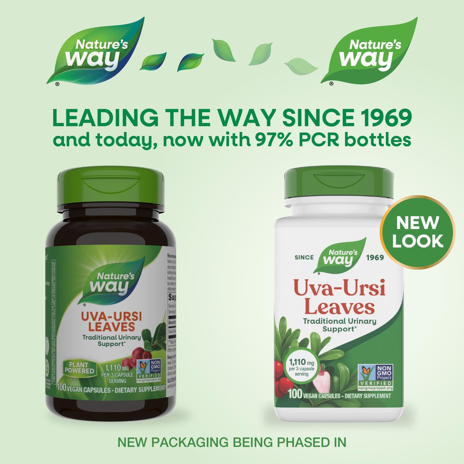 Nature's Way Uva Ursi Leaves, Traditional Urinary Support*, 1,110 mg per 3-Capsule Serving, Non-GMO Project Verified, Herbal Dietary Supplement, Gluten Free, 100 Vegan Capsules (Packaging May Vary) Nature's Way Au supplements